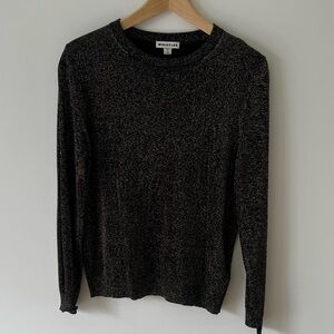 Whistles Black and Silver Knit Top